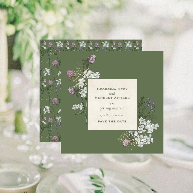 Elegant Sage and Cream Modern Save the Date Card (Creator Uploaded)