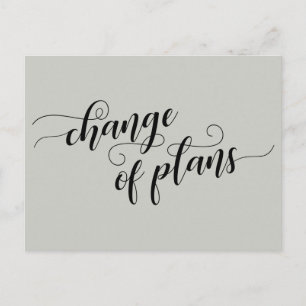 Elegant Sage Change of Plans Postponed Wedding Postcard