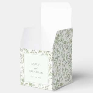 Elegant Sage Chinoiserie Wedding Favor Boxes