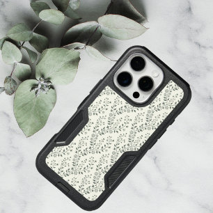 Elegant Sage Cream Minimalist Boho Floral Pattern iPhone 16 Pro Case