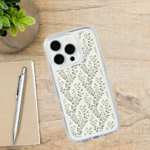 Elegant Sage Cream Minimalist Boho Floral Pattern iPhone 16 Pro Case