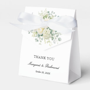 Elegant Sage Eucalyptus Ivory Floral Wedding Favor Boxes
