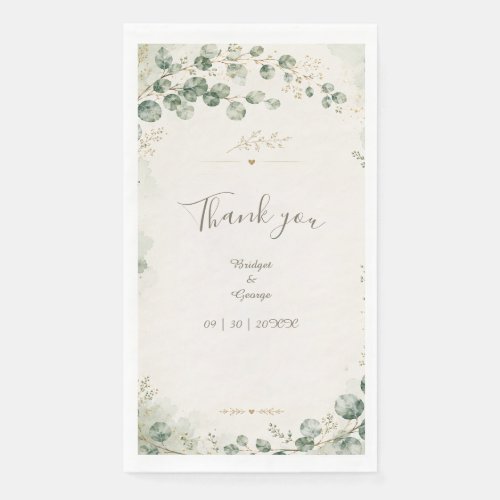 Elegant Sage Eucalyptus Wedding Botanicals Paper Guest Towels