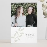 Elegant Sage Foliage Custom Photo Calendar<br><div class="desc">Custom-designed photo calendar featuring simple elegant sage foliage design with custom photos.</div>