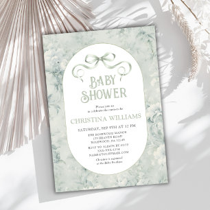 Elegant Sage Gender Neutral Baby Shower Invitation