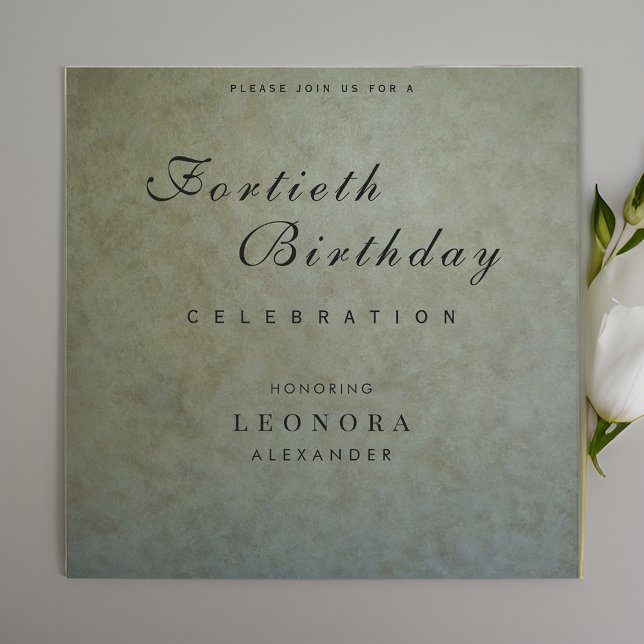 Elegant Sage Gold ANY Milestone Birthday Party Invitation (Creator Uploaded)
