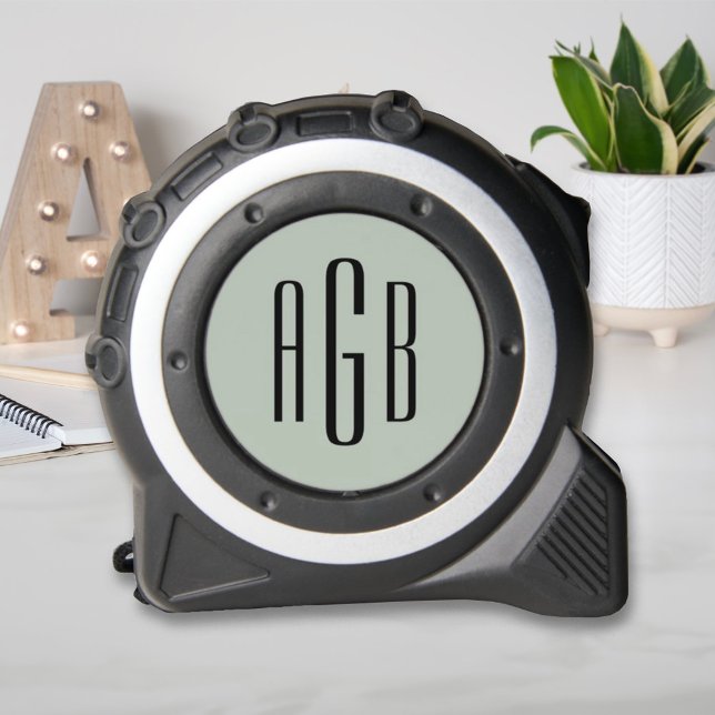 Elegant Sage Green 3 Letter Monogram Tape Measure (Creator Uploaded)