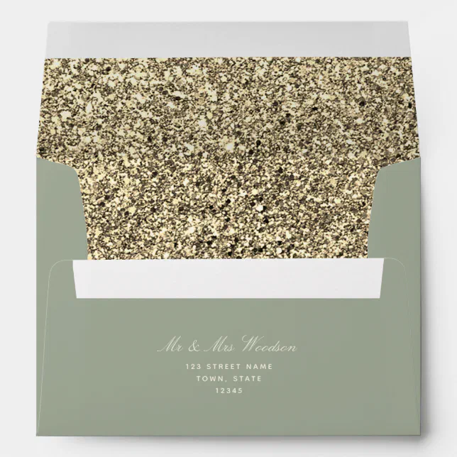 Elegant Sage Green 5x7 Envelope Zazzle