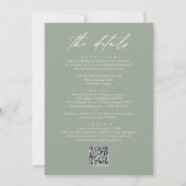 Elegant Sage Green All In One QR Code Wedding Invitation | Zazzle