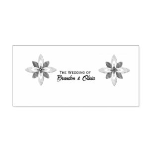 Elegant Sage Green and Beige Geometric Floral Self-inking Stamp