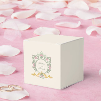 Elegant Sage Green and Gold Art Nouveau Favor Boxes