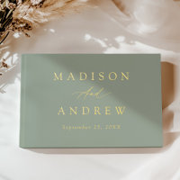 Elegant Sage Green and Gold Calligraphy Wedding