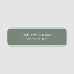 Elegant Sage Green And White: Professional Custom Name Tag