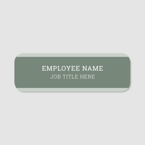 Elegant Sage Green And White Professional Custom Name Tag