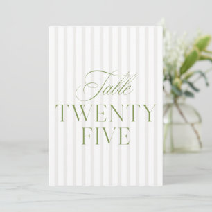 Elegant Sage Green & Beige Wedding 25 Table Number