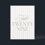 Elegant Sage Green & Beige Wedding 29 Table Number<br><div class="desc">This elegant table number features a soft beige striped background with refined sage green serif typography and subtle script accents. Designed for garden weddings, refined receptions, and timeless outdoor celebrations. Coordinates with the “Iris” Wedding Invitation Collection — click the collection link on this page to find matching items like menus,...</div>