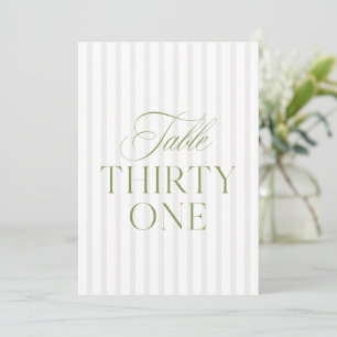 Elegant Sage Green & Beige Wedding 31 Table Number