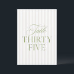 Elegant Sage Green & Beige Wedding 35 Table Number<br><div class="desc">This elegant table number features a soft beige striped background with refined sage green serif typography and subtle script accents. Designed for garden weddings, refined receptions, and timeless outdoor celebrations. Coordinates with the “Iris” Wedding Invitation Collection — click the collection link on this page to find matching items like menus,...</div>