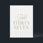 Elegant Sage Green & Beige Wedding 37 Table Number<br><div class="desc">This elegant table number features a soft beige striped background with refined sage green serif typography and subtle script accents. Designed for garden weddings, refined receptions, and timeless outdoor celebrations. Coordinates with the “Iris” Wedding Invitation Collection — click the collection link on this page to find matching items like menus,...</div>