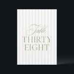 Elegant Sage Green & Beige Wedding 38 Table Number<br><div class="desc">This elegant table number features a soft beige striped background with refined sage green serif typography and subtle script accents. Designed for garden weddings, refined receptions, and timeless outdoor celebrations. Coordinates with the “Iris” Wedding Invitation Collection — click the collection link on this page to find matching items like menus,...</div>