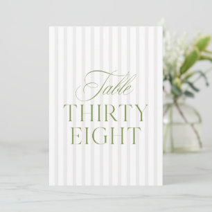 Elegant Sage Green & Beige Wedding 38 Table Number