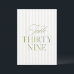 Elegant Sage Green & Beige Wedding 39 Table Number<br><div class="desc">This elegant table number features a soft beige striped background with refined sage green serif typography and subtle script accents. Designed for garden weddings, refined receptions, and timeless outdoor celebrations. Coordinates with the “Iris” Wedding Invitation Collection — click the collection link on this page to find matching items like menus,...</div>