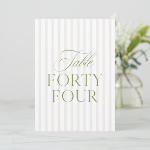 Elegant Sage Green & Beige Wedding 44 Table Number