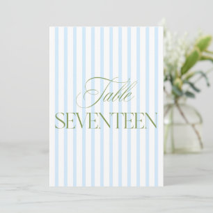 Elegant Sage Green & Blue Wedding 17 Table Number