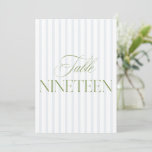 Elegant Sage Green &amp; Blue Wedding 19 Table Number