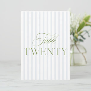 Elegant Sage Green & Blue Wedding 20 Table Number