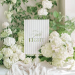 Elegant Sage Green & Blue Wedding Table Number<br><div class="desc">This elegant table number features a soft blue striped background with refined sage green serif typography and subtle script accents. Designed for garden weddings, refined receptions, and timeless outdoor celebrations. Coordinates with the “Iris” Wedding Invitation Collection — click the collection link on this page to find matching items like menus,...</div>