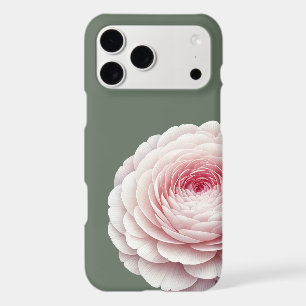 Elegant Sage Green Blush Floral iPhone 17 Pro Max Case