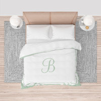Elegant Sage Green Border Script Monogram King