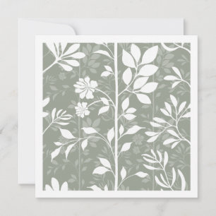 Elegant Sage Green Botanic Climbing Vine Note Card