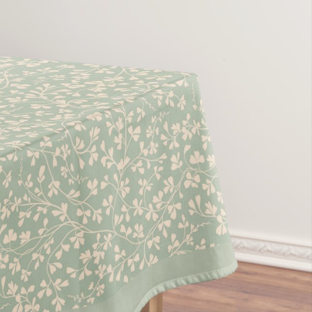 Elegant Sage Green Botanical Tablecloth (In Situ)