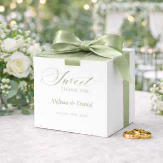Elegant Sage Green Botanical Wedding Favor Boxes