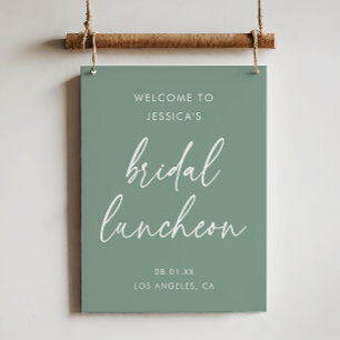 Elegant Sage Green Bridal Luncheon Welcome Sign