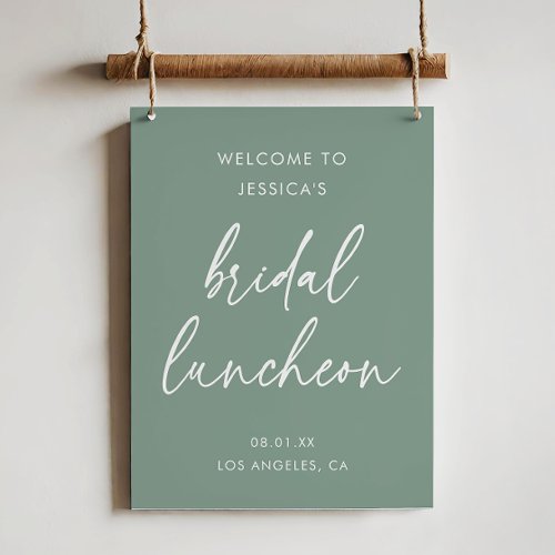 Elegant Sage Green Bridal Luncheon Welcome Sign