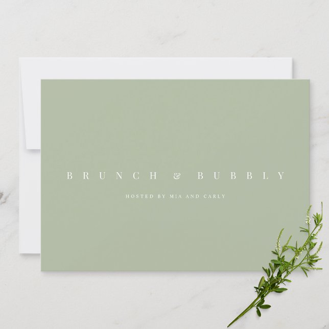 Elegant Sage Green Bridal Shower Invitation (Creator Uploaded)