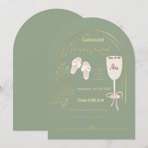Elegant Sage Green Bridal Shower Invitation - Cust