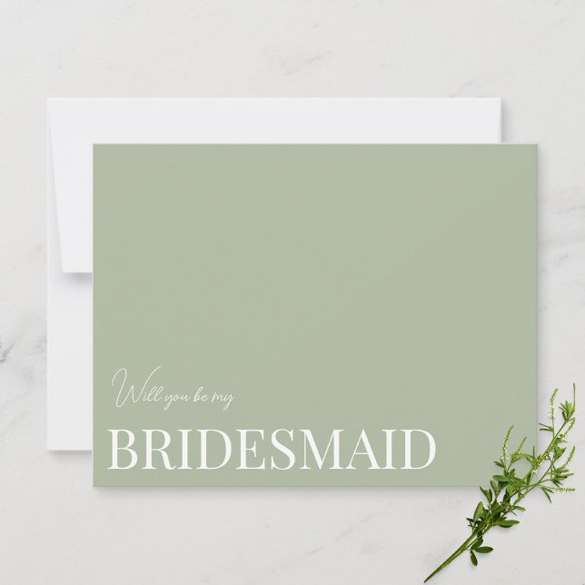 Elegant Sage Green Bridesmaid Proposal Card (Creator Uploaded)