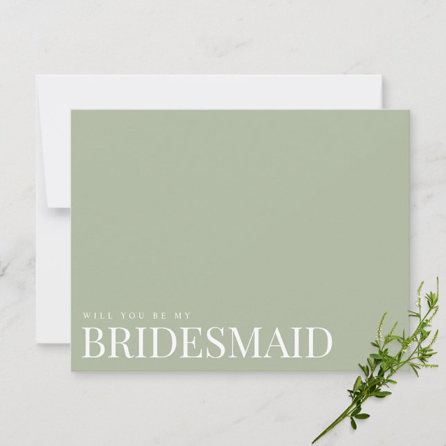 Elegant Sage Green Bridesmaid Proposal Card (Creator Uploaded)