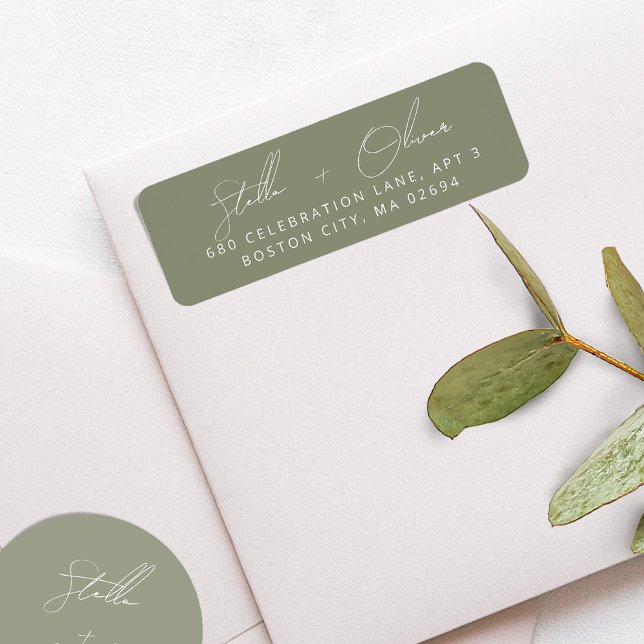 Elegant Sage Green Calligraphy Address Label (Elegant Sage Green Calligraphy Address Label)