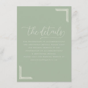 Elegant Sage Green Calligraphy Enclosure Card
