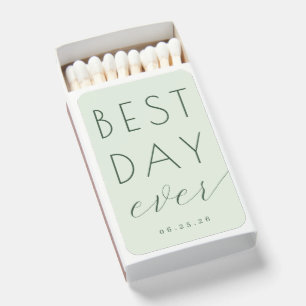 Elegant Sage Green Calligraphy Matchboxes