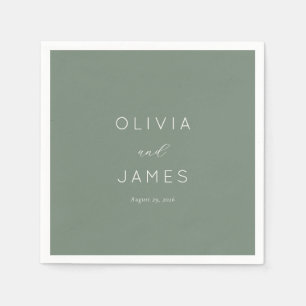 Elegant Sage Green Calligraphy Napkins