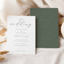 Elegant Sage Green Calligraphy Wedding