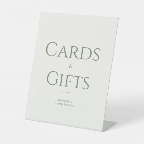 Elegant Sage Green Cards & Gifts Minimalist Pedestal Sign