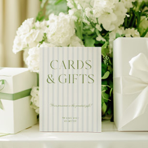 Elegant Sage Green Cards & Gifts Wedding Sign