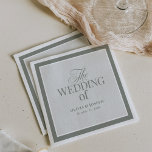 Elegant Sage Green | Classic Luxe Wedding Napkins<br><div class="desc">These elegant,  old money style wedding napkins feature a sage green border with a thin white inner frame and a lighter sage green center. There is a mix of classic text and modern calligraphy for a classy and minimalist design perfect for your timeless,  formal wedding.</div>